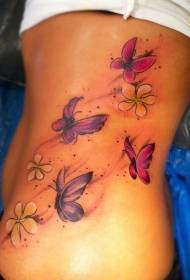 costelles laterals únic patró de tatuatge de papallona bonic