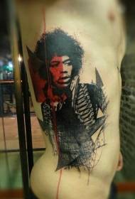 girovita Chigimis Hendricks modello tatuaggio 111984 - costola nera demone grigio tatuaggio modello leone