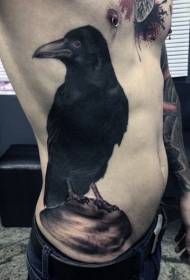 талії чорний ворон і камінь татуювання візерунок