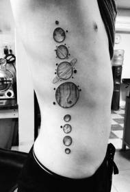 mbavu za upande seti ya mifumo rahisi ya tattoo nyeusi