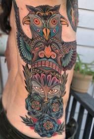 midja färg blommor tribal staty tatuering mönster 111925 - Midja sida Chitji Hendricks tatuering mönster