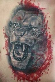vidukļa krāsas krāsa rēcoša tīģera galvas tetovējuma raksts