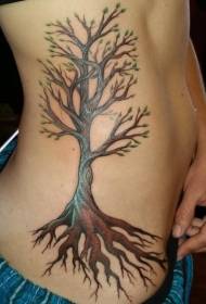 modello del tatuaggio dell'albero della radice lungo albero della vita