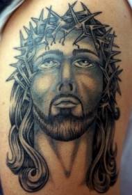 modello di tatuaggio ritratto Gesù vecchia scuola 111479 - Angry Viking Warrior Portrait Tattoo Pattern