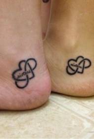 нога простий любовний лист татуювання візерунок