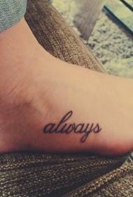 instep black minimalist letter tattoo pattern
