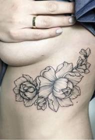 Fiore literariu tatuaggi latu ribbella sopra l'arti fiore tatuaggio stampa