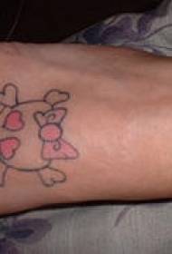 instep ფერის მულტფილმი Hello Kitty tattoo model