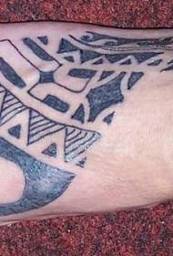 Instep Black Totem Tattoo Patroon met digitale versiering