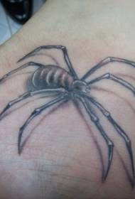 Patrón de tatuaje de tobillo de araña gris negro