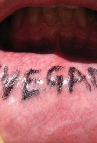 Lip Black Style Englesch Alfabet Tattoo Bild
