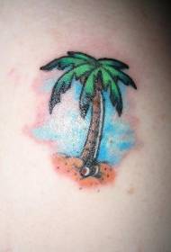 маленькая свежая и яркая картина татуировки пальмы