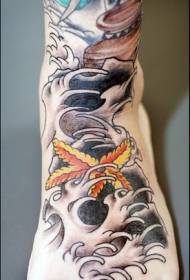 instep ფერი starfish ქარიშხალი tattoo ნიმუში