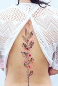 ragazza indietro arte piccolo fresco e bello creativo modello del tatuaggio dell'osso della colonna vertebrale