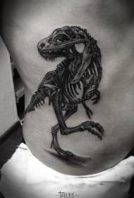 Icala elimnyama lecala le-dinosaur skeleton tattoo pateni