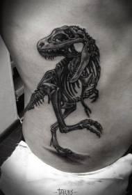 Modello di tatuaggio scheletro dinosauro punto nero a coste laterali