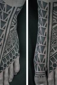 instep შავი წერტილი thorn ტომობრივი totem Tattoo ნიმუში