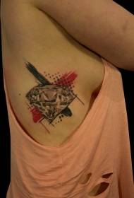 disegno del tatuaggio con diamante dipinto a coste laterali