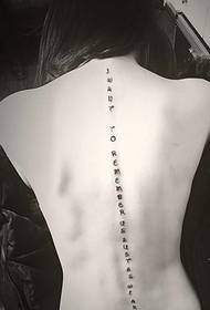 espina dorsal de las mujeres inglés palabra tatuaje imagen
