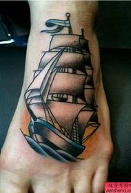 Instep Sail Tattoo Pattern
