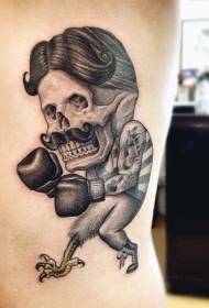 waist side creepy funny monster boxing tattoo