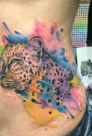 Seitenrippen spektakulär Cheetah Spritzwasser Tinte gemalt Tattoo-Muster