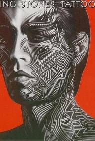 modèle de tatouage totem visage et cou