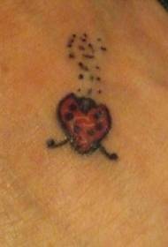 modello di tatuaggio coccinella piccolo colore semplice piede