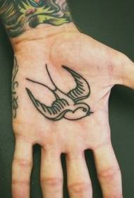 Modello di tatuaggio dell'uccello sul palmo