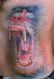 бүйір қабырғалары үлкен түсті baboon аватар татуировкасы үлгісі