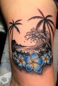 bukton kolor kolor nga palma ug litrato sa bulak nga tattoo