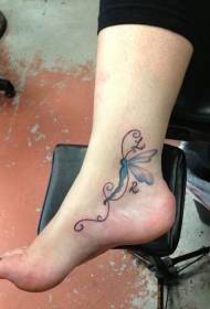 design tatuaj gleznă frumos 113294 - model de tatuaj libelula colorat Instep