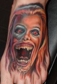 instep color horror electric image înfiorător tatuaj zombie feminin