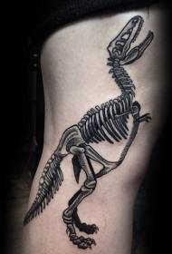 patrón de tatuaxe de esqueleto de dinosaurio costela negra