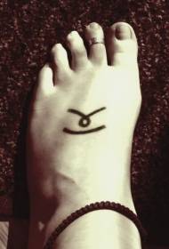 nárt čierny minimalistický symbol tetovania vzor