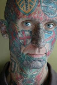 faccia tatuaggio bandiera britannica