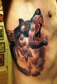 Säit Ripp nei Schoul Faarf squeaking Wolf Tattoo Muster