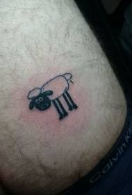 vyötäröpuoli yksinkertainen mustavalkoinen lampaan tatuointikuvio