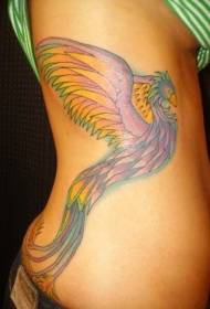 costole laterali femminili colorato modello tatuaggio Phoenix
