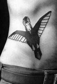 brušná čierna zábava Vtáčie tetovanie