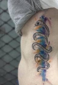 coaste laterale model de tatuaj de culoare șarpe destul de