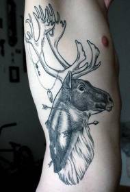 jeleni muški bočni rebrima u obliku rezbarija s uzorkom tetovaže sa strelicom