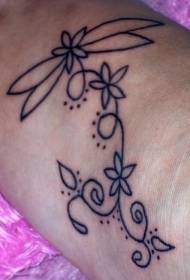linija uzoraka tetovaže biljaka na leđima