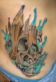 novo crânio de cabeça de cor com padrão de tatuagem de água