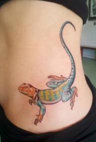 waist bright lizard tattoo pattern