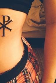 modello di tatuaggio simbolo speciale religioso linea nera in vita
