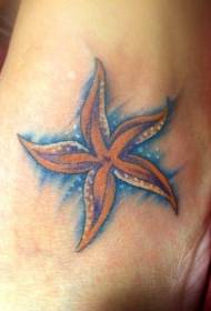 Okamžitá farebná hviezdica a modré vlnité tetovanie