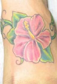 Spann farbiges Hibiskus Tattoo Muster