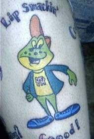 leg Colored humanized frog tattoo pattern