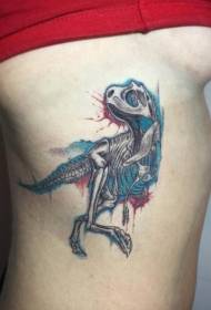 sivu kylkiluun tyyppi väri dinosaurus luuranko tatuointi malli